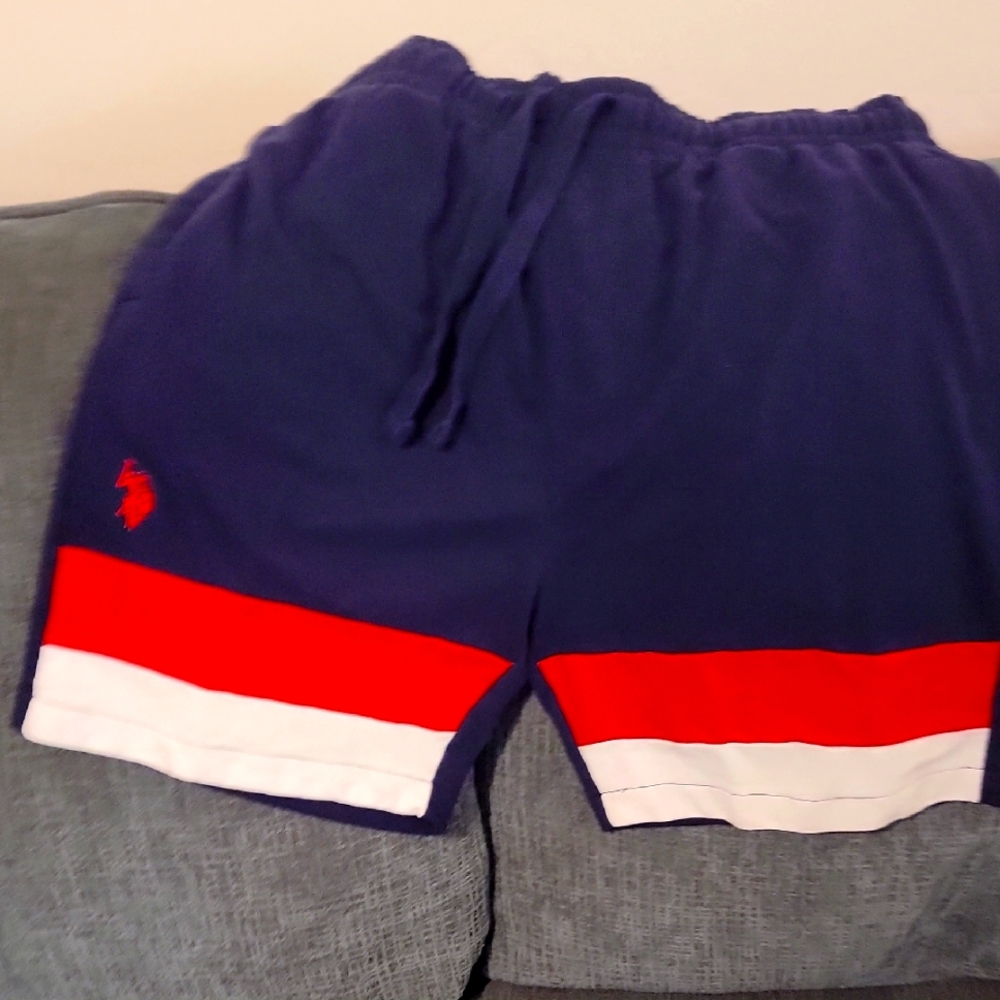 Men's Navy and Red Shorts